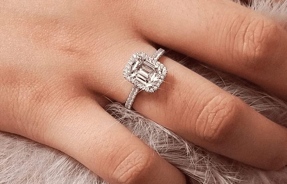 emerald cut moissanite ring
