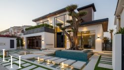 Luxury villa interior design in Dubai showcasing modern elegance, Arabic-inspired details, and spacious living with high-end finishes.